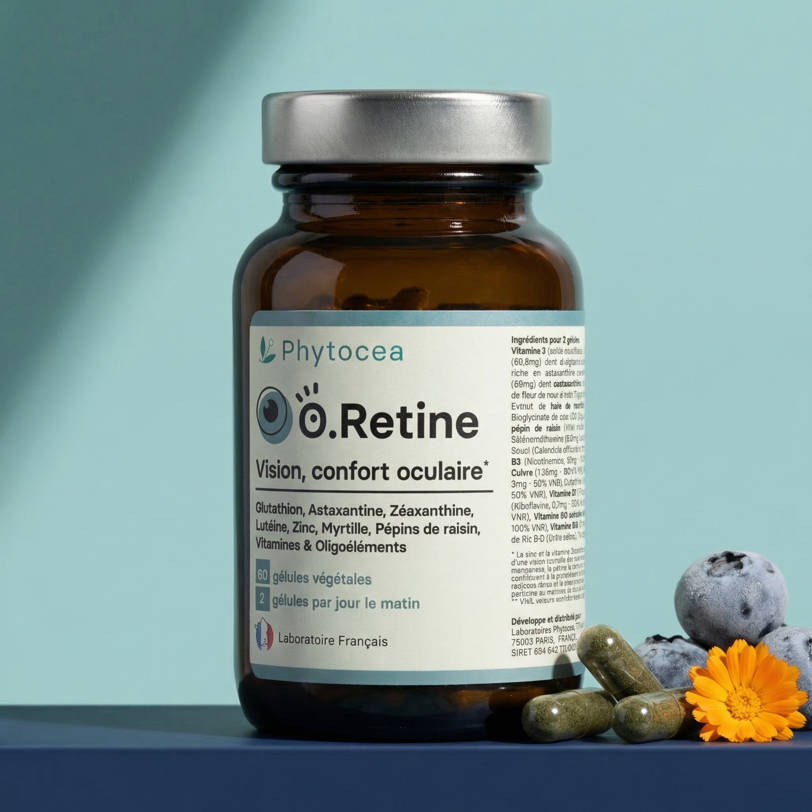 ORetine: complément à visée oculaire. Lutéine et zéaxanthine, vitamines et oligo-éléments