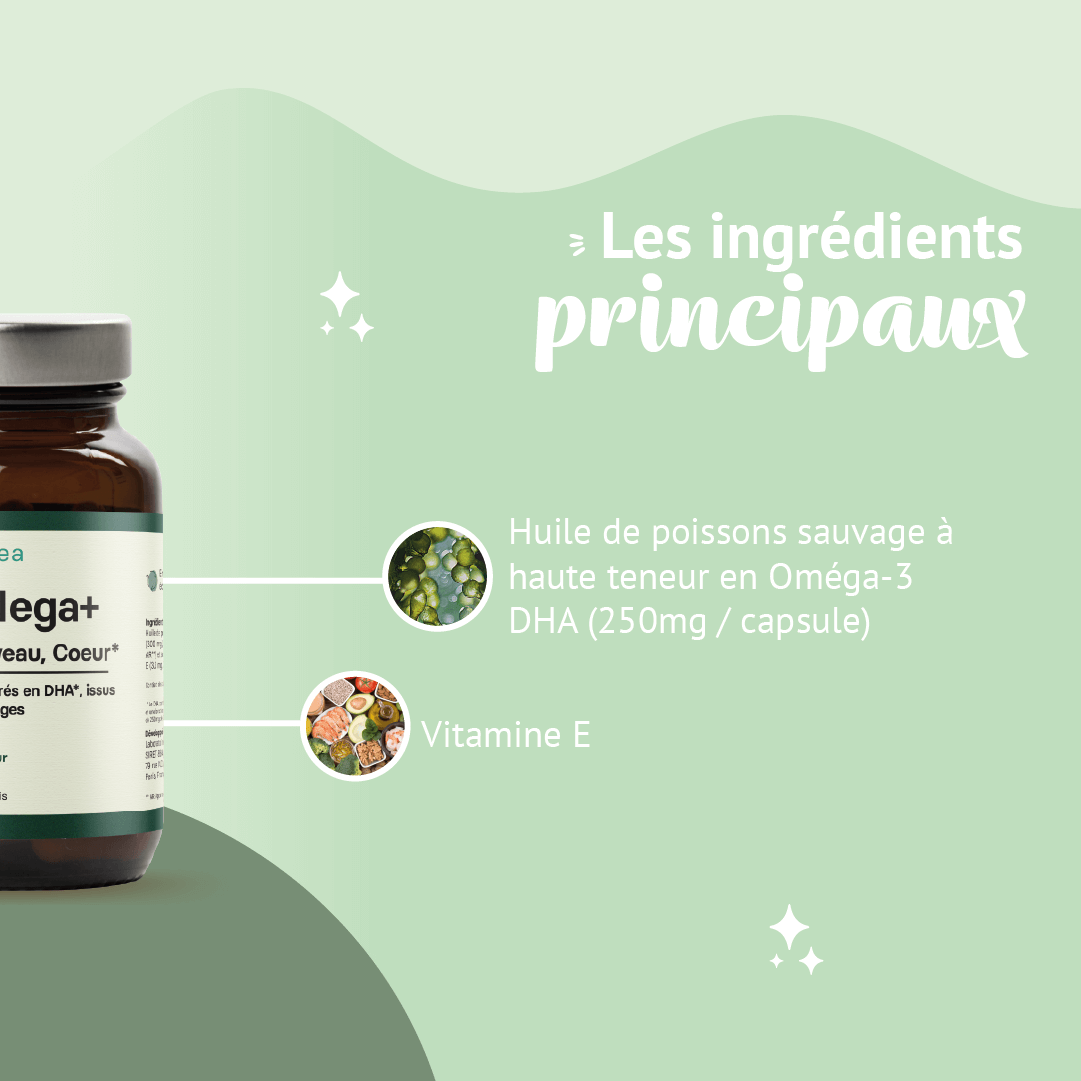OMega+: Complément alimentaire, Oméga 3 concentrés en DHA