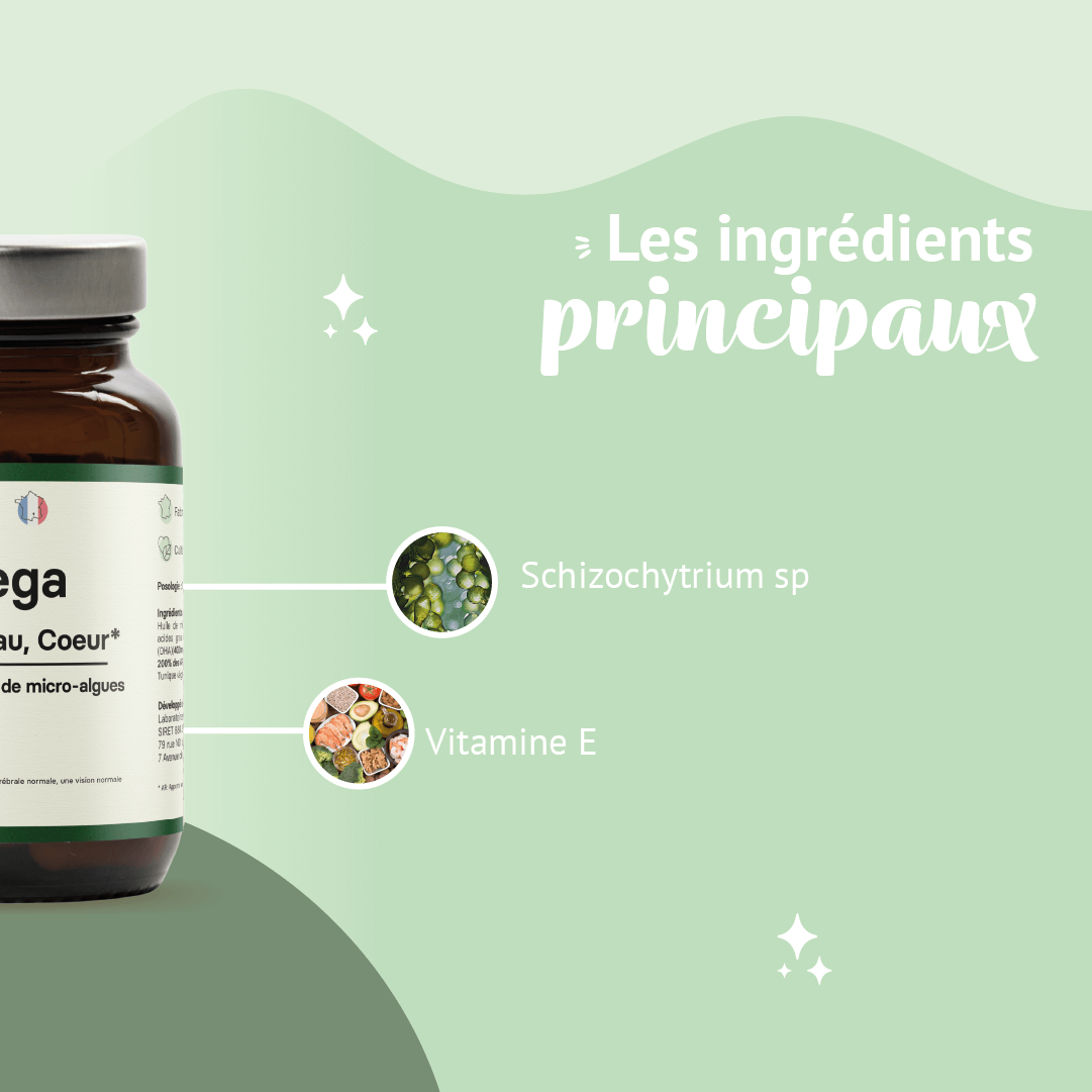 O.Mega: Complément alimentaire Oméga 3, DHA, Végan - Caractéristiques - 3